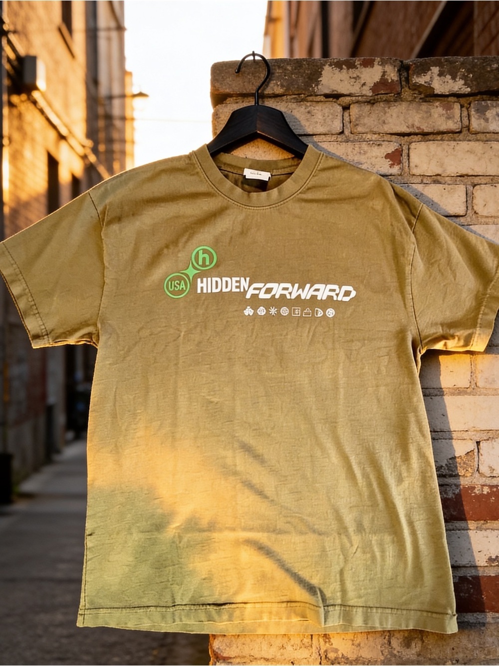 Hidden Forward USA Logo Short Sleeve T‑Shirt - Olive